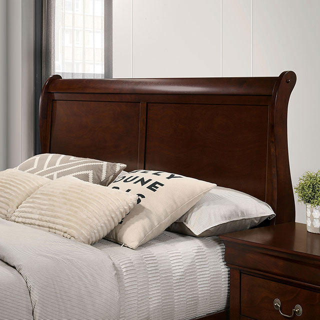 Louis Philippe E.King Bed Black, Cherry, & Gray - My Sweet Home Furniture (Queens, NY)