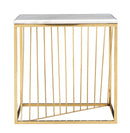 Halina Modern Style Marble End Table with Metal Base