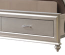 Alia Modern Style Queen Bed in Silver finish Wood