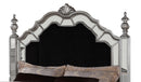 Pamela Transitional Style King Bed in Silver finish Wood