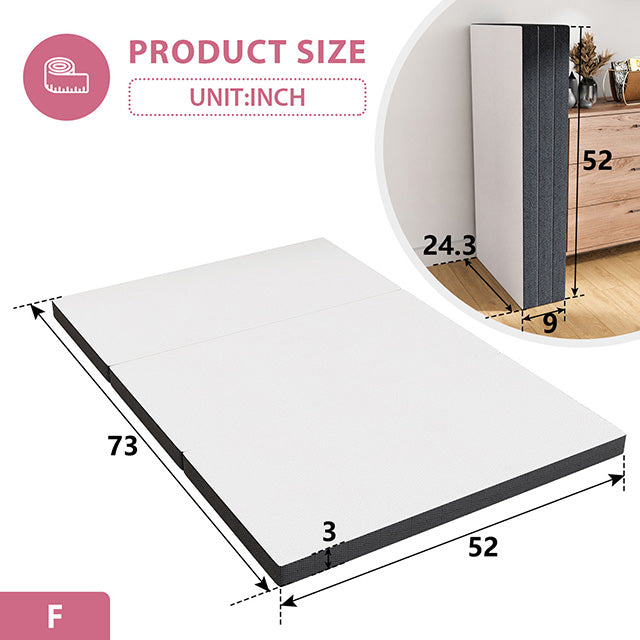 Hollyhock 3" Full Tri-Fold Memory Foam Topper - My Sweet Home Furniture (Queens, NY)