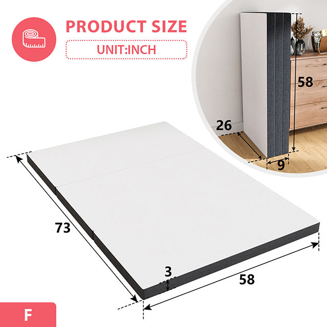 Hollyhock 3" Queen Tri-Fold Memory Foam Topper - My Sweet Home Furniture (Queens, NY)