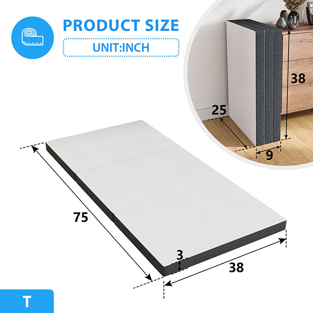 Hollyhock 3" Twin Tri-Fold Memory Foam Topper - My Sweet Home Furniture (Queens, NY)