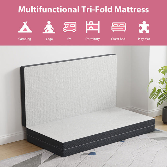 Hollyhock 4" Full Tri-Fold Memory Foam Topper - My Sweet Home Furniture (Queens, NY)