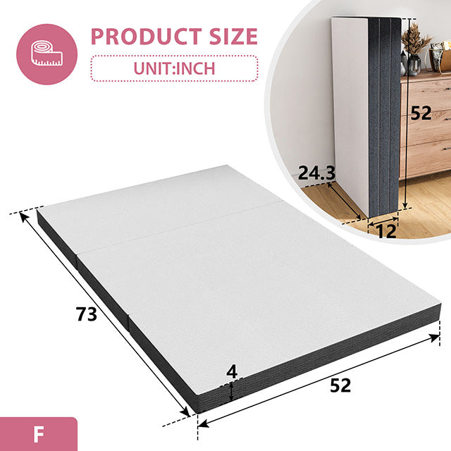 Hollyhock 4" Full Tri-Fold Memory Foam Topper - My Sweet Home Furniture (Queens, NY)