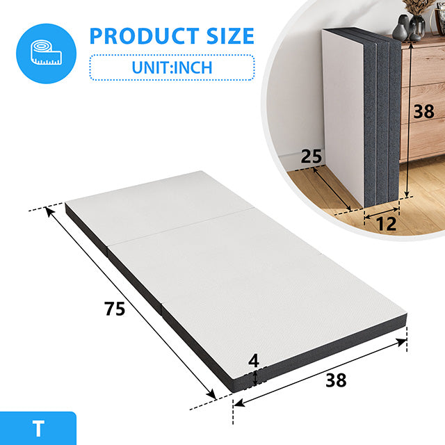 Hollyhock 4" Twin Tri-Fold Memory Foam Topper - My Sweet Home Furniture (Queens, NY)