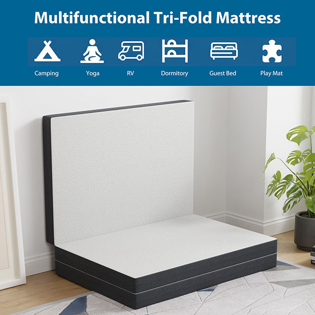 Hollyhock 4" Twin XL Tri-Fold Memory Foam Topper - My Sweet Home Furniture (Queens, NY)