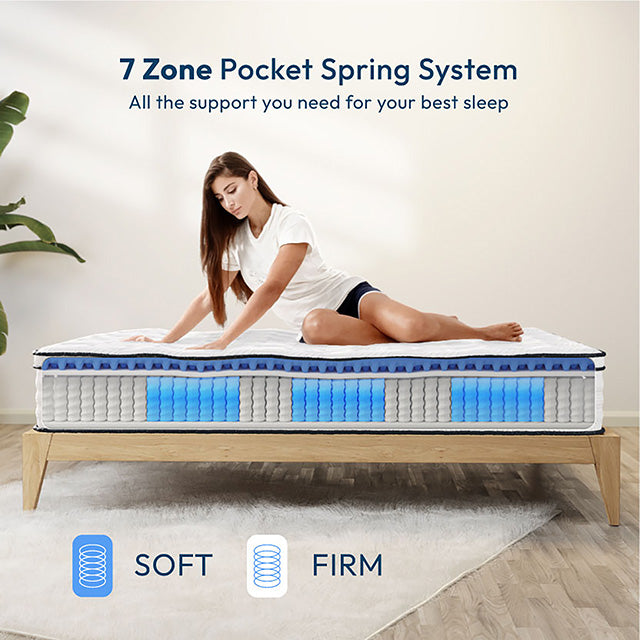 Salvia 12" Queen Hybrid Pocket Coil Mattress - My Sweet Home Furniture (Queens, NY)