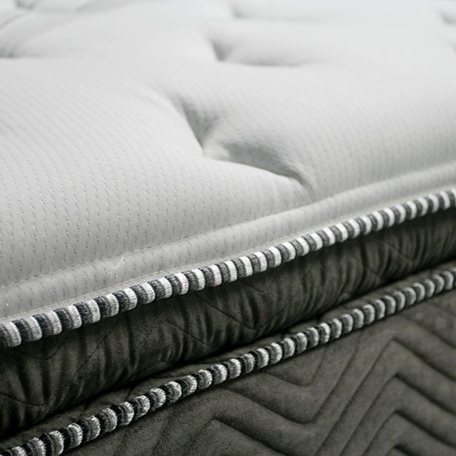 STORMIN White/Gray 13" Euro Pillow Top Mattress, Queen - My Sweet Home Furniture (Queens, NY)