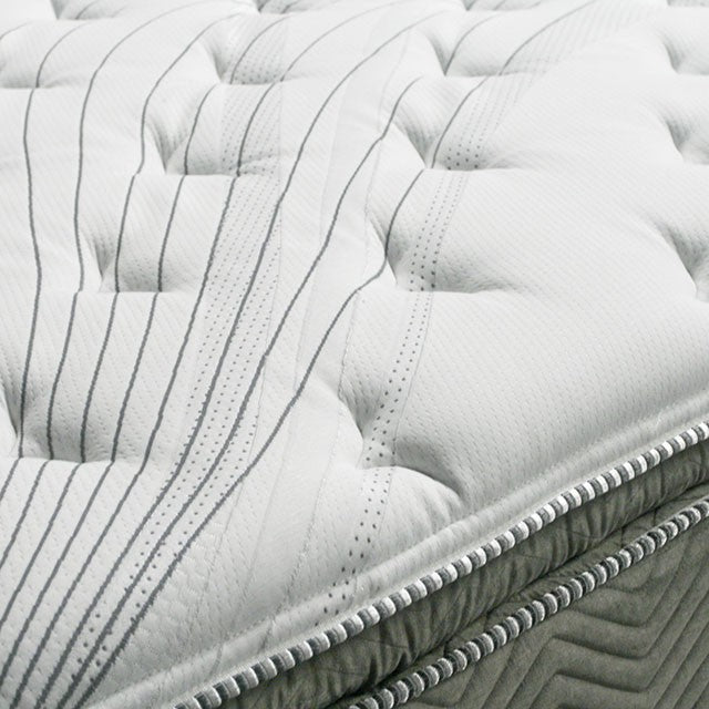 STORMIN White/Gray 13" Euro Pillow Top Mattress, Queen - My Sweet Home Furniture (Queens, NY)