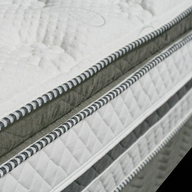 SIDDALEE White/Gray 16" Euro Pillow Top Mattress, E.King - My Sweet Home Furniture (Queens, NY)