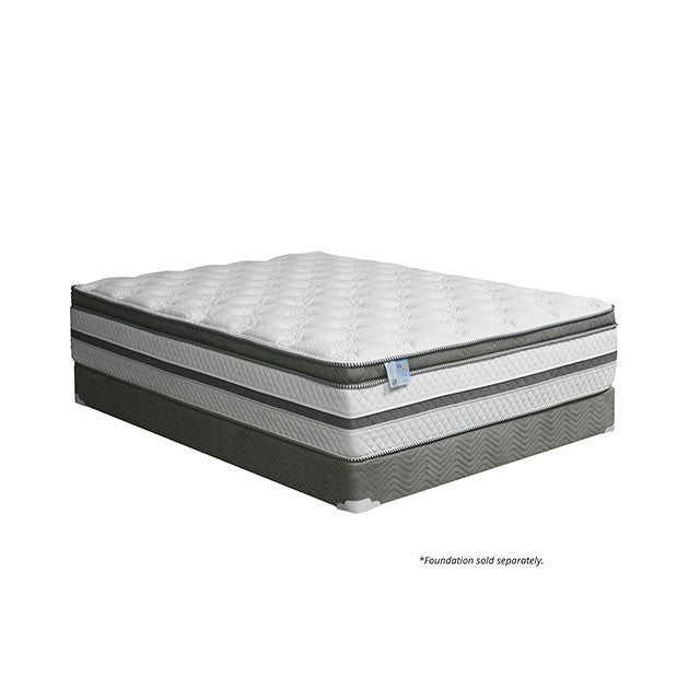 SIDDALEE White/Gray 16" Euro Pillow Top Mattress, E.King - My Sweet Home Furniture (Queens, NY)