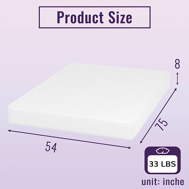Nasturtium 8" Full Bamboo Charcoal Infused Memory Foam - My Sweet Home Furniture (Queens, NY)