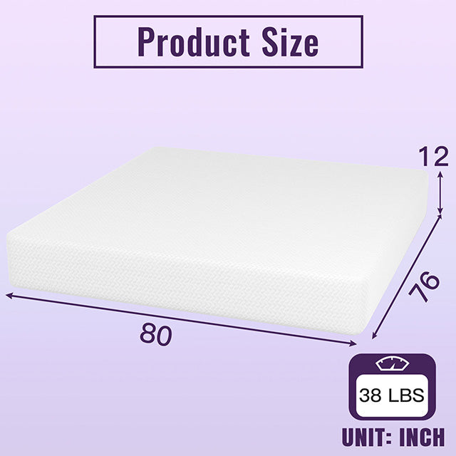 Nasturtium 12" E.King Bamboo Charcoal Infused Memory Foam - My Sweet Home Furniture (Queens, NY)