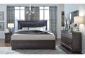 Pompei Bed with LED, Dresser, Mirror and Nightstand