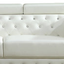 Charlise Modern Style White Sofa in Faux Leather
