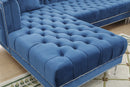 Salma Modern Style Blue Sectional with Acrylic legs