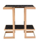 Dayna Modern Style Marble End Table with Metal Base