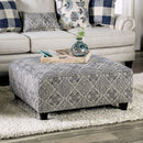 Nash Ivory/Navy Ottoman