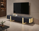 Leknes TV Stand Black w/ Gold Frame - My Sweet Home Furniture (Queens, NY)