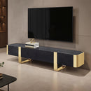 Leknes TV Stand Black w/ Gold Frame - My Sweet Home Furniture (Queens, NY)