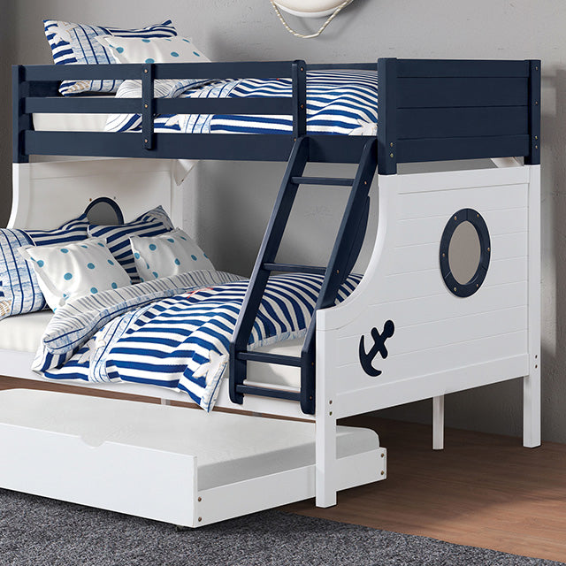 Nautia Twin/Full Bunk Bed Black & White - My Sweet Home Furniture (Queens, NY)