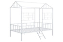 Rhonda Twin Loft Bed White, Silver, & Black