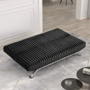 Villeneuve Futon Sofa Bed Black, Pink, & Grey