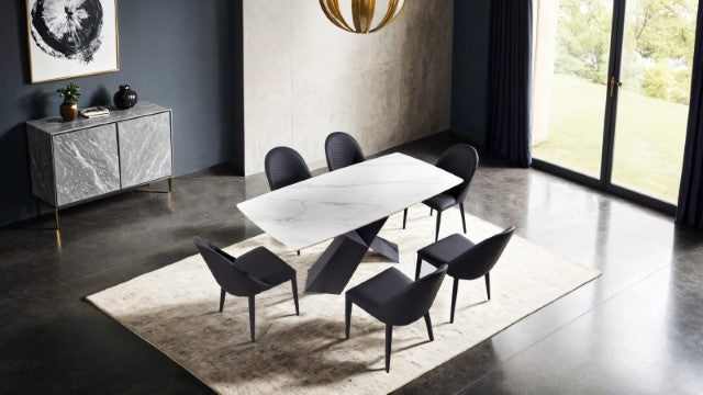 Lenvik 7 Pc Dining Table Set White - My Sweet Home Furniture (Queens, NY)