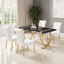 Horley 60" Dining Table, Gold Frame - My Sweet Home Furniture (Queens, NY)