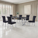 Horley 80" Dining Table, Silver Frame - My Sweet Home Furniture (Queens, NY)