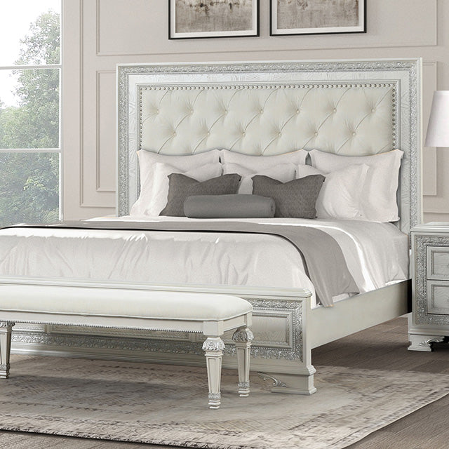 Stella Mia 4 Pc 5 Pc Queen Bedroom Set White & White - My Sweet Home Furniture (Queens, NY)