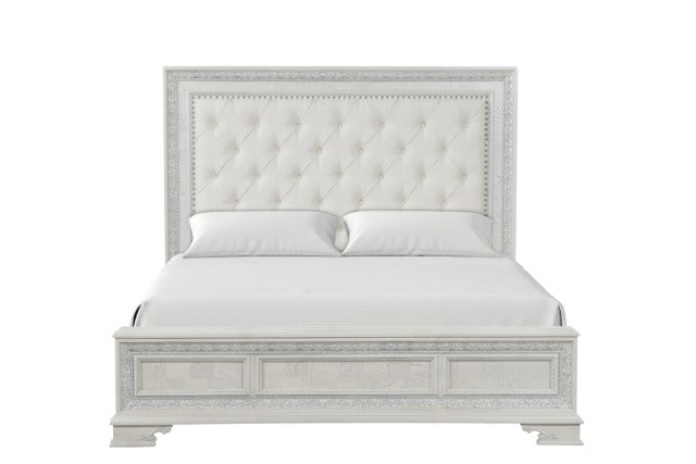 Stella Mia 4 Pc 5 Pc Queen Bedroom Set White & White - My Sweet Home Furniture (Queens, NY)