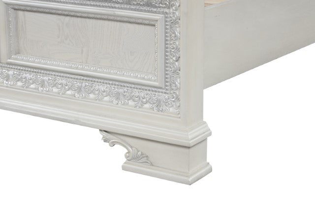 Stella Mia 4 Pc 5 Pc Queen Bedroom Set White & White - My Sweet Home Furniture (Queens, NY)