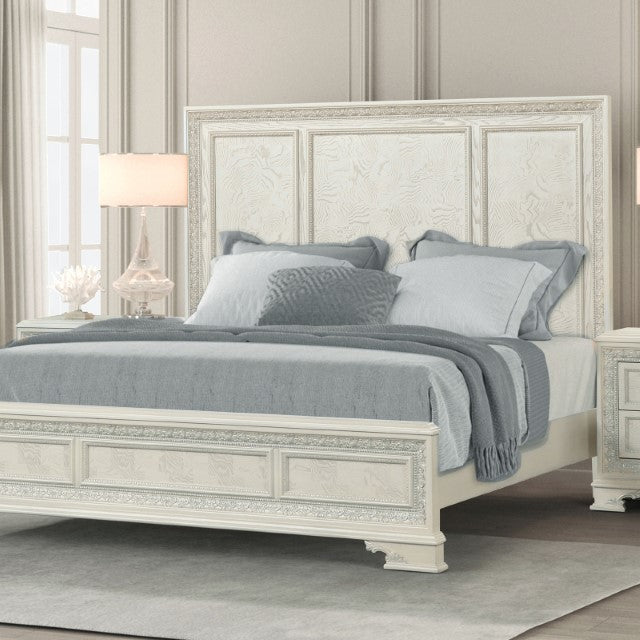 Stella Mia 4 Pc 5 Pc Queen Bedroom Set White & White - My Sweet Home Furniture (Queens, NY)