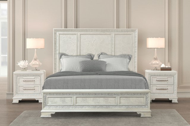 Stella Mia 4 Pc 5 Pc Queen Bedroom Set White & White - My Sweet Home Furniture (Queens, NY)