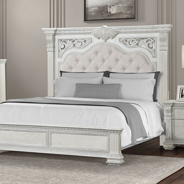 Promenade E.King & Queen Bed Brown & White - My Sweet Home Furniture (Queens, NY)