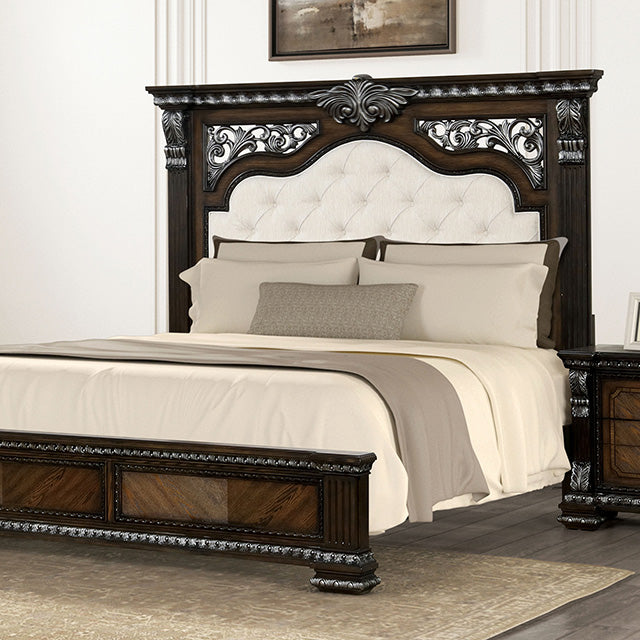 Promenade E.King & Queen Bed Brown & White - My Sweet Home Furniture (Queens, NY)