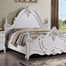 Francione E.King & Queen Bed White & Chrome - My Sweet Home Furniture (Queens, NY)