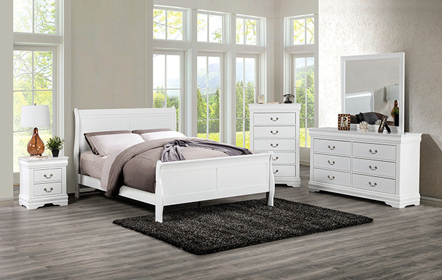 Louis Philippe Bed Black, White, & Cherry - My Sweet Home Furniture (Queens, NY)