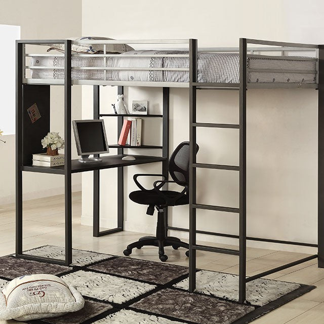 Sherman Silver/Gun Metal Full & Queen Bed w/ Workstation - My Sweet Home Furniture (Queens, NY)
