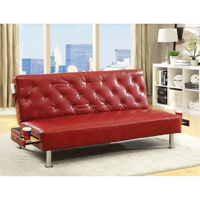 Farel Futon Sofa Red & White - My Sweet Home Furniture (Queens, NY)