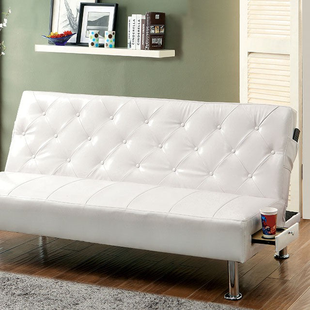 Farel Futon Sofa Red & White - My Sweet Home Furniture (Queens, NY)