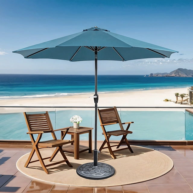 Soli 9' Outdoor Umbrella w/ Auto Tilt + 21" Round Base - My Sweet Home Furniture (Queens, NY)