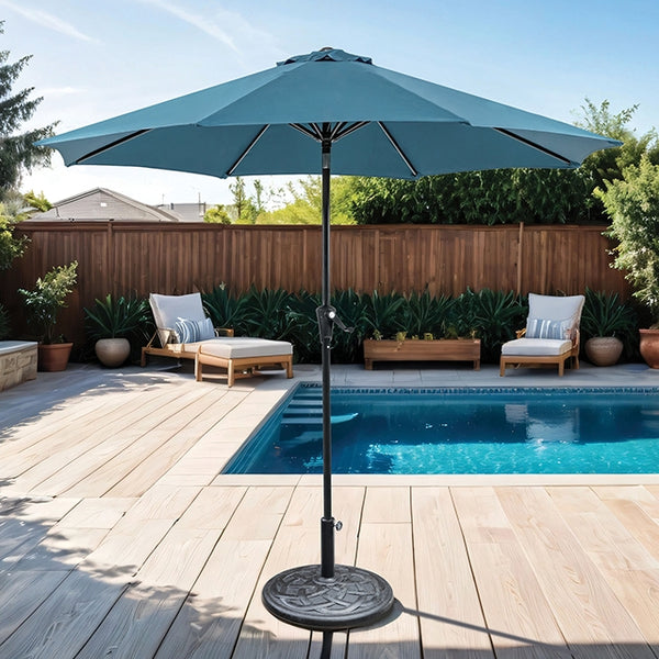 Tano 9' Outdoor Umbrella + 21" Round Base - My Sweet Home Furniture (Queens, NY)