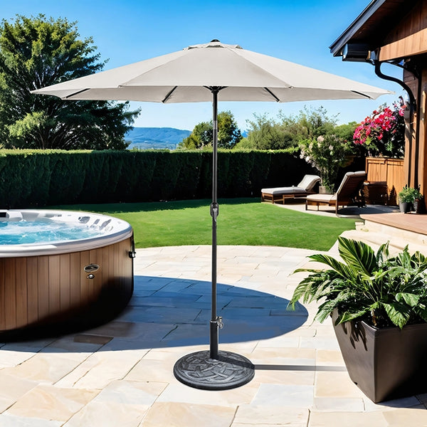 Mora 11' Outdoor Umbrella + 21" Round Base - My Sweet Home Furniture (Queens, NY)