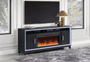 LILY DARK GREY ENT UNIT 72 INCH W/ LED, SPEAKERS, CRYSTAL INSERTS - My Sweet Home Furniture (Queens, NY)