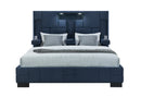 OSCAR NAVY BLUE KING BED NO WOOD TRIM - My Sweet Home Furniture (Queens, NY)