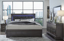 POMPEI METALLIC GREY KING BED GROUP WITH LED - My Sweet Home Furniture (Queens, NY)