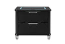 LANDO BLACK NIGHTSTAND WITH SPEAKER AND WIRELESS CHARGING PLATFORM - My Sweet Home Furniture (Queens, NY)